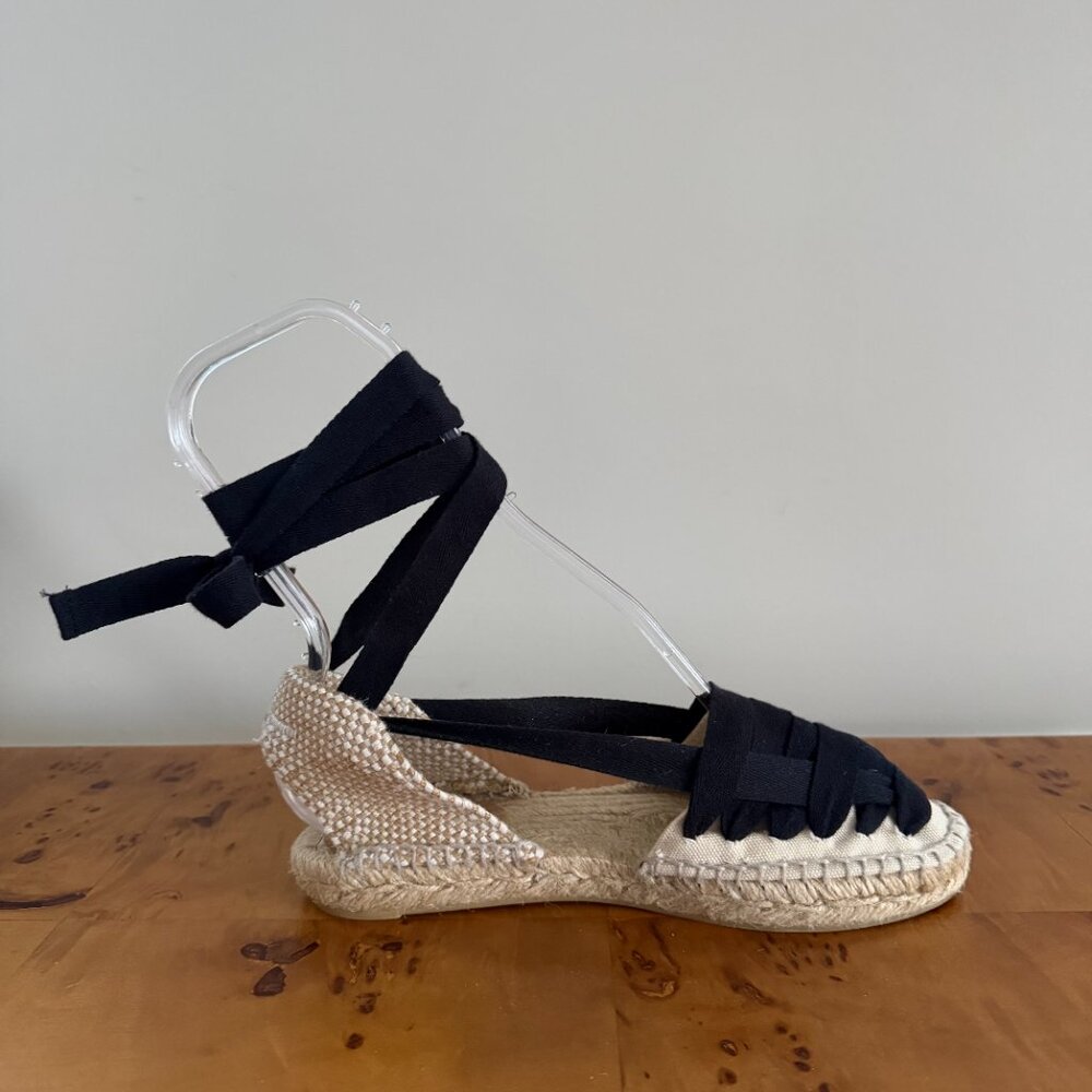 CASTANER Ivory & Black Lace up Espadrille - Picture 11 of 13